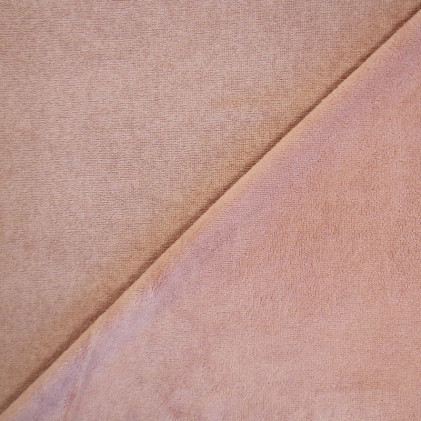 Tissu éponge bambounette unie Vieux rose