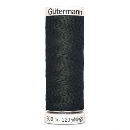 Bobine de fil 100% polyester 200m Gütermann Gris foncé