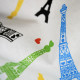 Tissu coton imprimé Tour Eiffel Blanc