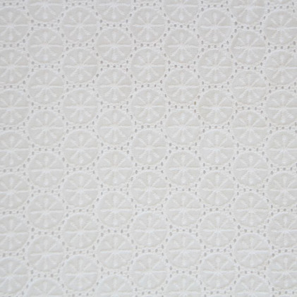 Tissu coton broderie anglaise Marty Blanc